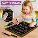 Double-Sided First Day and Last Day of School Board Sign with 6 Colorful Markers,14x12 Inch Reusable Chalkboard, First & Last Day Photo Prop for Kindergarten Preschool Elementary Kids