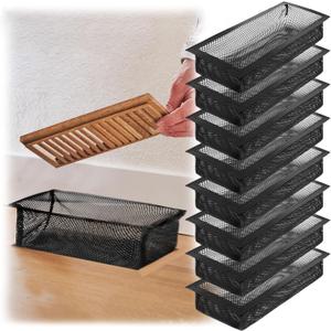 Pack of 8 Floor Register Cover Trap,Floor Vents Hoods for Home Air Vent Filters,Register Filters for Floor Vents4 x 12Inch