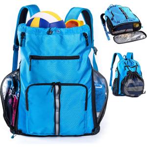 GEMIU Sandproof Beach Bag for Men Women Swim Bag with Wet Pockets with Mesh Shoe Drawstring Bag and Wet-Proof Pockets for Toiletries, Towels, Gym, Travel Blue