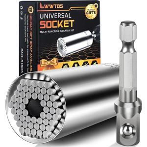 2 x Fathers Day Dad Gifts from Daughter Son Wife Super Universal Socket Tools Gifts for Mens Grip Socket Set with Power Drill Adapter Cool Tools Gadgets for Dad Valentines Day Gifts (1)