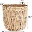 Household Essentials Brown Tall Round Wicker Storage Basket 19'' x 25''