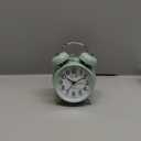 {Loud Alarm for Deep Sleepers) 4'' Twin Bell Alarm Clock with Backlight for Bedroom and Home Decoration(Green)