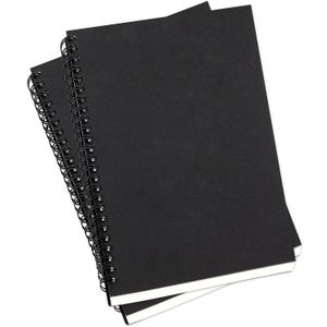 8.65 x 5.9 Inch 2 Pack College Ruled Notebook, Soft Black Cover Spiral Notebook, Memo Notepad Sketchbook, Students Office Business Diary Spiral Book Journal, 160 Pages, 80 Sheets