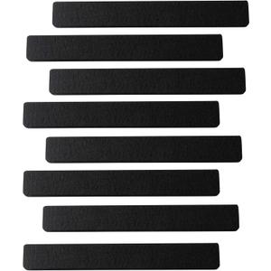 8Pcs Felt Board Tile Bulletin Board Bar Strip for Wall, Self-Adhesive Memo Pin Board with 24Pushpins, Corkboard Strip for Office Home Classroom(Black)
