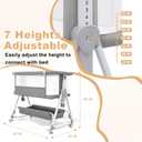 Baby Bassinet,3 in 1 Bedside Bassinet for Baby with Hanging Toys,Foldable Baby Bassinets Bedside Sleeper,4-Sided Mesh Bedside Crib with Wheels and Storage Basket,6 Height Adjustable (Light Grey)