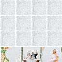 Flower Wall Panels White Backdrop: Artificial Flower Wall Backdrop 5ft by 7.5ft Hydrangea Floral Wall for Wedding Party Decoration (24 Pcs 15 x 15 Inch)