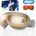 BOB AND BRAD Eye Massager with Heat and Cooling, EyeOasis 3 Eye Mask for Migraines, Sleep Mask with Heat, Compression, Music, Headache Massager for Dry Eyes Strain Migraine Relief Improve Sleep (Champagne Gold (Advanced Migraine Relief))