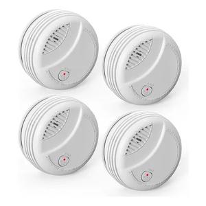 Smoke Alarms for Home 4 Pack, Battery-Powered Photoelectric Fire Alarm with Replaceable 9V Battery, Test & Silence Button, Fire Detector Smoke Detector with LED Indicator (4 Pack)