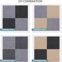 24 * 24in Peel and Stick Carpet Tiles, Self Adhesive Floor Squares with Extra Soft Pad, Easy Installation for Bedroom, Living Room, Office, Rental (30, Light Gray)
