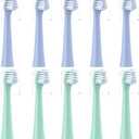 Replacement Toothbrush Heads 10 Pack Compatible with Colgate Hum Connected Smart Battery Electric Toothbrush Head,5 Blue+5 Green