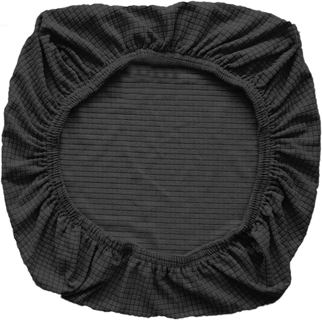 Yikko Office Chair Covers, Elastic Stretch Computer Chair Seat Slipcovers Super Fit Anti-dust Desk Seat Cover Spandex Removable Washable Kitchen Chair Protective Cover (Black), Pack Of 4