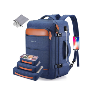 Bagsure Travel Backpack, 42L Carry on Luggage, Flight Approved Expandable Backpack, Laptop Backpack. Blue.