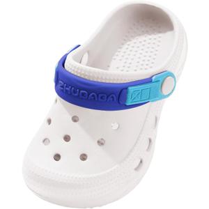 Toddler Clogs Boys Girls Kids Dinosaur Garden Shoes Slip on Sandals Slides Water Summer Shoes for Outdoor Beach Pool,PureWhite8-9 Toddler (White)