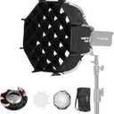 AMBITFUL 11.8"/30cm Mini Softbox Quick Release & Fold Soft Box Bowens Mount with Speedlight Bracket,Compatible with COB LED Video Light with Diffusers/Honeycomb Grid/Bag (PS 30 SE)