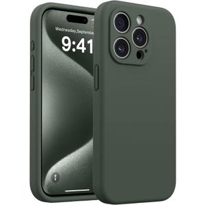 AOTESIER Magnetic for iPhone 15 Pro Case, Upgraded Full Camera Protection | Food Grade Silicone | MagSafe Compatible | Shockproof Protective Phone Case with Anti-Scratch Lining, Alpine Green