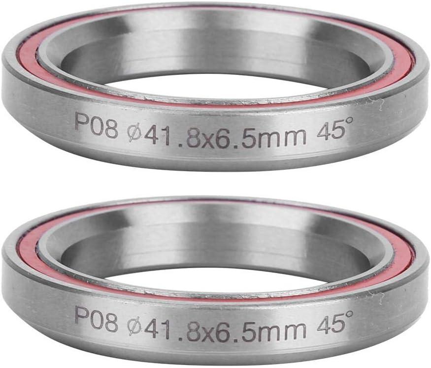 Keenso Headset Bearings, 2PCS Lightweight BMX Headset Bearings 1.6 * 1.2 * 0.3 Inches*45° 41.8MM Racing Cycling Headset Bearings for Headsets