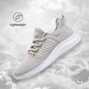SK·TRIP Women's Walking Shoes Lightweight Breathable Flying Woven Mesh Upper Casual Jogging Shoes Ladies Tennis Shoes Workout Footwear Gym Sneakers for Women Beige, Size 8.5