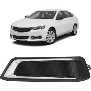 HECASA Left Fog Light Bezels Compatible with 2014-2020 Chevy Chevrolet Impala LS/LT/LTZ Front Bumper Fog Lamp Bezel Cover Trim Silvery Molding Driver Side Replacement for GM1038145 22738853