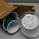 Maxcheck 4 Pcs Self Watering Hanging Planters Indoor Gift 6.5'' 4.5'' Hanging Flower Pots Baskets Outdoor Self Watering Plant with 3hooks Drainage Holes for Home(Emerald,Clear)