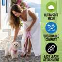 EcoBark Baby Pink Step in Dog Harness - Step in Mesh Dog Harnesses - Safe & Secure Wrap Around Body Halter Vest S