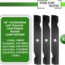 3 Pack Lawn Mower Blades 48 Inch Compatible with Husqvarna YTH24V48 YTH2348 YTH24K48 YTA24V48 Craftsman Poulan High Lift Mulching Blades Replaces 173920, 180054, 532180554, 575938201, 532173920
