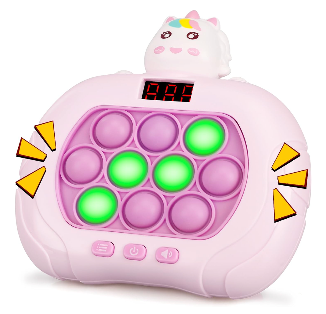 Blackma Fast Push Light Up Fidget Toys for Kids, Handheld Puzzle Game Sensory Toys, Christmas Toys Gifts for 312 Year Old Boys Girls (Unicorn)
