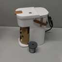 Single Serve One Cup Coffee Maker, for K Cups and Grounds, Mini Coffee Maker with Portable Handle, 6 to 12 Oz Brew Size, for Travel, Camping, Office, RV and Dorm, 120V, White and Brown