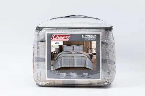 Coleman Bedding Comforter Set King - 4 pack Cascadia Plaid, 90x90, 