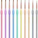 Nicpro 10PCS Micro Fine Detail Paint Brush Set, Aesthetic Pastel Small Miniature Fine Tip Detail Brushes Kit for Acrylic Oil Watercolor, Craft, Models, Miniatures, Rock Painting, Paint by Numbers
