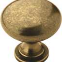 Amerock | Cabinet Knob | Burnished Brass | 1-1/4 inch (32 mm) Diameter | Edona | Drawer Knob | Cabinet Hardware (Pack of 1)