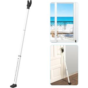 Upgraded Door Security Bar & Sliding Door Lock Bar,Door Stoppers,Adjustable Heavy Duty Door Jammer for Apartment,Home(1 Pack,White)