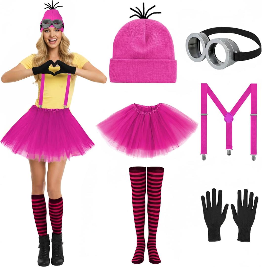 6Pcs Rose Red Halloween Costume for Women - Costume Accessory set Cosplay