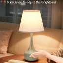 FAISHILAN Touch Table Lamp for Bedroom Set of 2, Farmhouse 3-Way Dimmable Table Lamps for Nightstand with Fabric Shade, Lamps for Living Room，Desk Lamps for Home Office, Black Lamp for Bedroom