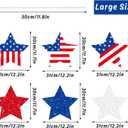 Whaline 12Pcs 4th of July Star Yard Signs with 24Pcs Patriotic Stakes Red White Blue Stars and Stripes Yard Decorations for 250th Anniversary Independence Day Memorial Day Garden Lawn Outdoor Decor