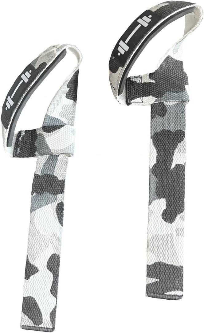 Professional Weight Lifting Straps for Bodybuilding, Powerlifting, Strength Training, Gym Workout (Camo)