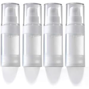 XQNCBY airless Pump Bottles Travel,Travel Toiletry containers,Lotion Dispenser with Pump,Small Pump Bottle (semi-Transparent, PP-20ml)
