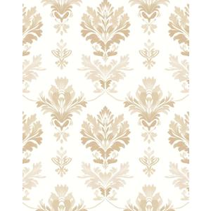 Laatse Light Symmetry Floral Peel and Stick Wallpaper 17.5" x 118",Beige