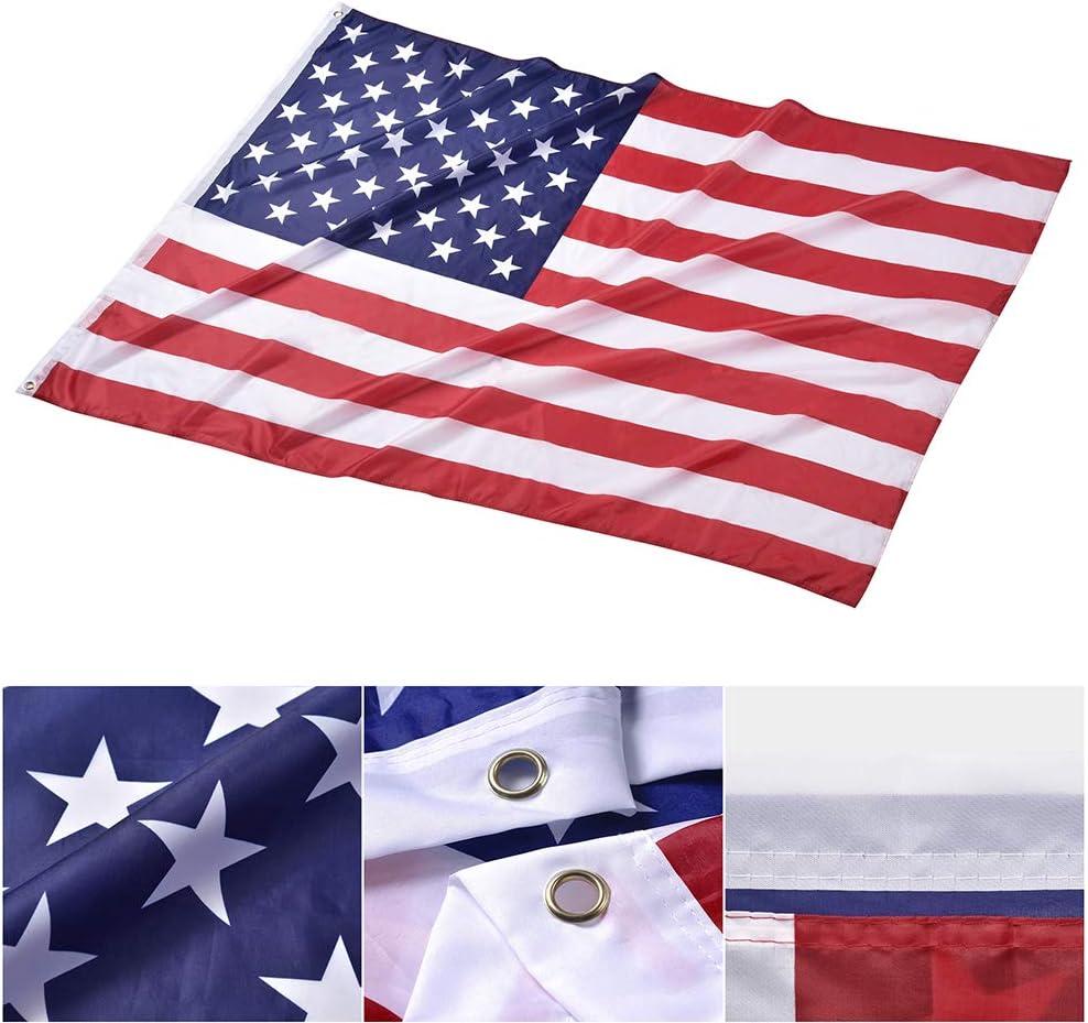 Yescom 4x6 Ft US Flag Polyester Fabric Fade Resistance Bright Decoration Outdoor Club (4'x6', US Flag-1 Pack)