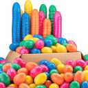 1000 Plastic Easter Eggs Bulk - Empty Multi-color Easter Eggs 2.25" For Fillable Hunt Easter Basket Bulk - Comes In Multiple Colors Including Yellow, Pink, Orange, And Purple (Pack of 1000)