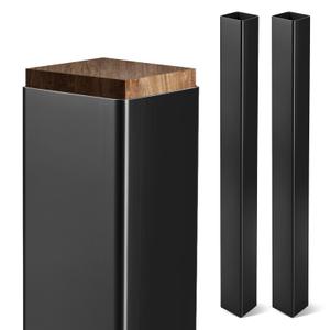 Thyle 2 Pcs 4 x 4 x 39.4 Inches(Actual 3.5 x 3.5) Post Sleeve Vinyl, Black