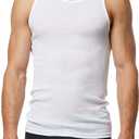 New Balance Men's Cotton Performance Rib Tank Top (Pack of 4) (L)