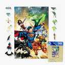 Crafthub DC Wooden Puzzles for Adults  A3 Size with 202 Pieces Wood Puzzles  Justice League Heroes  Jigsaw Puzzles with Unique Shapes  10" x 15.3"