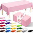 2 x 10 Pack Premium Disposable Plastic Tablecloth 54" X 108" Rectangle Table Cover for Birthdays Weddings Christmas Anniversary Buffet Table (Pink)