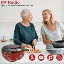 Portable CD Player and Cassette Player with Remote Control, FM Radio, USB Playback, Bluetooth Speaker, Recording Function, Battery/AC Powered for Elderly