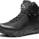NORTIV 8 Men's Mid Waterproof Hiking Boots Outdoor Lightweight Breathable Trekking Camping Mountaineering Shoes HydroTrek (Black, US 8.5 EUR 41.5)