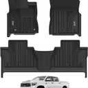 3W Floor Mats for Toyota Tundra 2014-2021 (Only for CrewMax Cab), TPE All Weather Custom Fit Floor Liner for Tundra Accessories SR5/TRD/Limited 1st and 2nd Row Full Set Car Mats Easy Clean, Black