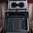 TACOBRO Full coverage Center Console Organizer Compatible with 2014-2018 GMC Sierra 1500 /Chevy Silverado 1500 Accessories 2015-2020 Yukon XL/Tahoe Suburban Insert Armrest Storage ABS Plastic, Blue