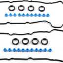 AUCERAMIC VS50767R Engine Valve Cover Gasket Set Fit for 2007-2015 Ford Edge Flex Fusion Taurus Mazda 6 CX-9 Mercury Sable Lincoln MKS MKT MKX MKZ 3.5L 3.7L V6 VS50490