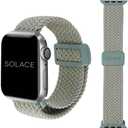 Solace Bands Imperium Adapt Wide Adjustable Nylon Braided Watch Band - Compatible with All Apple Watches - Solace Apple Watch Bands for Women & Men - Smart Watches Band Series 11-1, Ultra, SE Agave Green, 44/45/46/49MM, Regular