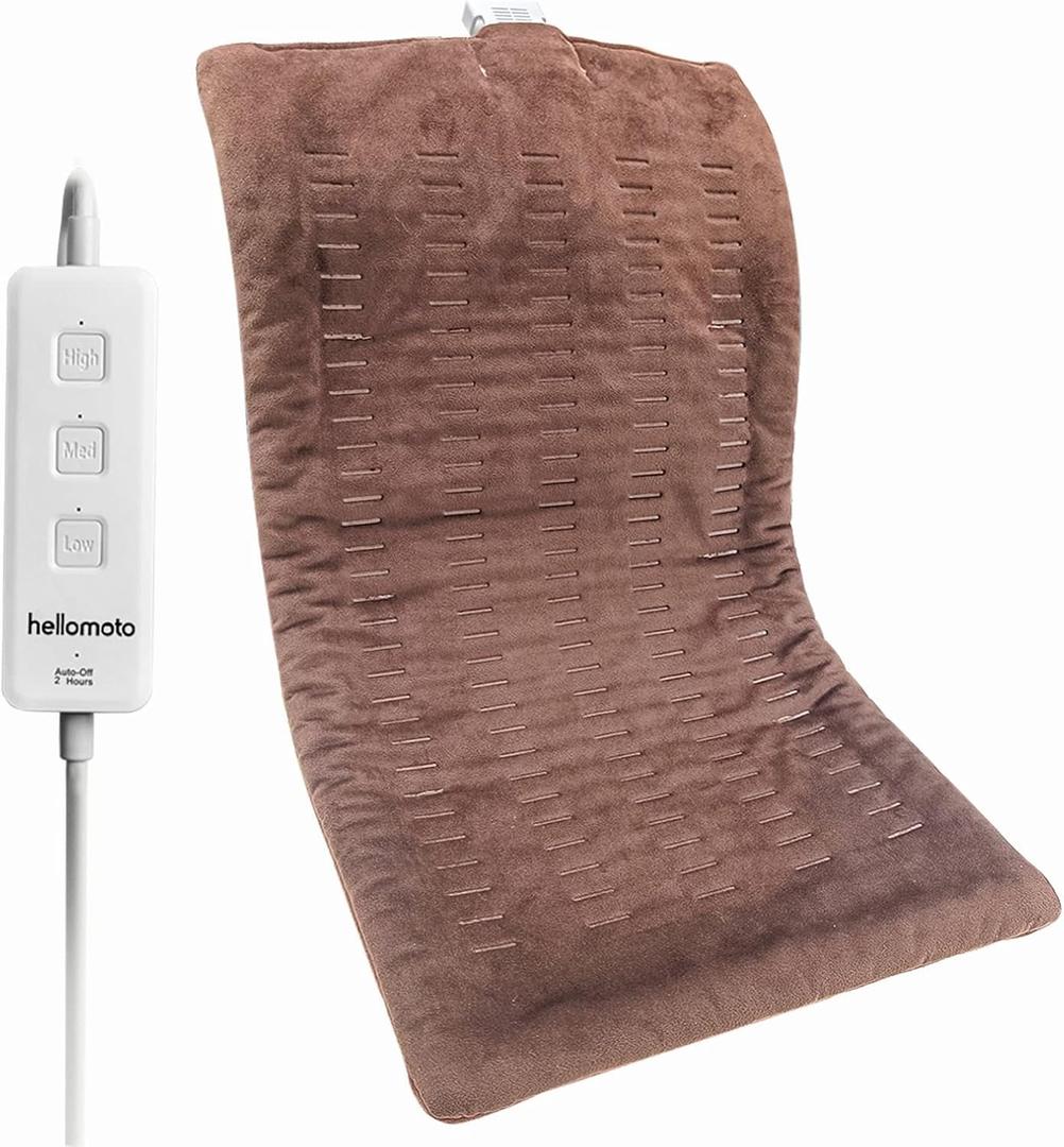 Weighted Heating Pad, 1.5lb Electric Heating Pad for Back Pain and Cramps Relief, 12'' x 24" Hot Heat Pad with 3 Heat Settings | Auto-Off